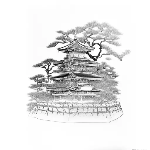 A Samurai Warrior Lifting Weights In A Traditional Japanese Garden