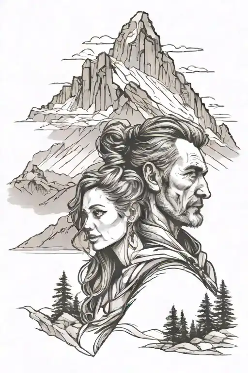 Father And Daughter Mountain Wife