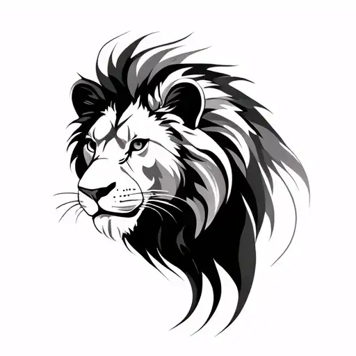 Minimalistic Abstract One Line Lion