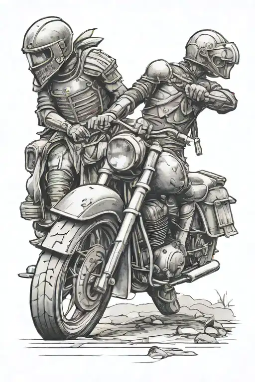 Moto Bike And A Roman Legion Soldier