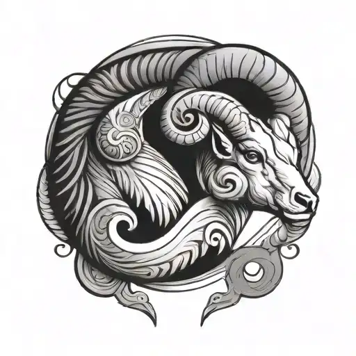 Aries Symbol Combined With Number 13