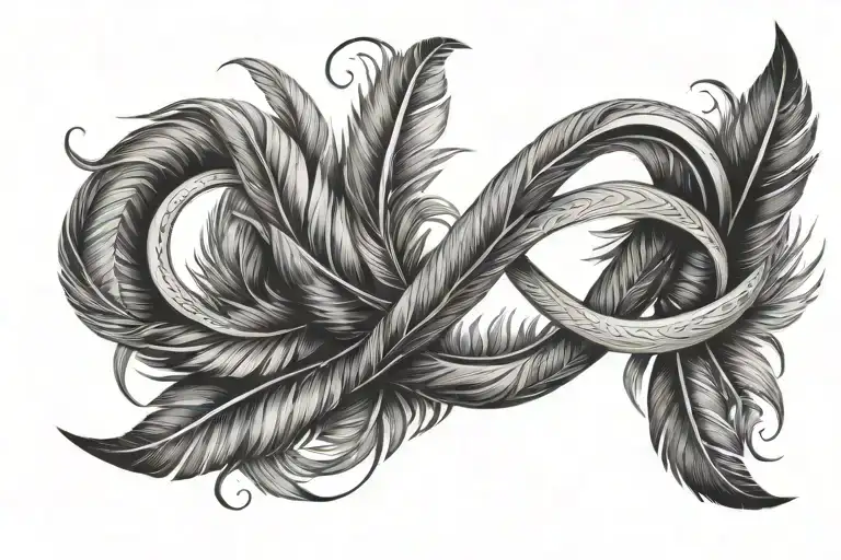 Infinity Symbol Made Of Feathers
