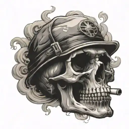 Skull Smoking Cigar
