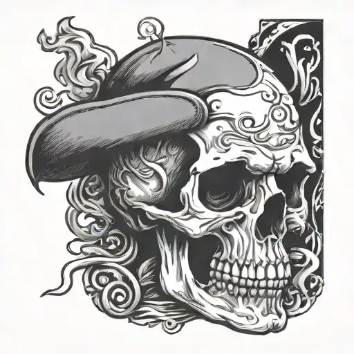 Skull Smoking Cigar