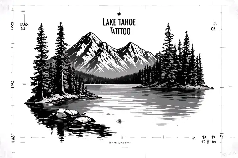 Lake Tahoe Mountains With Coordinates
