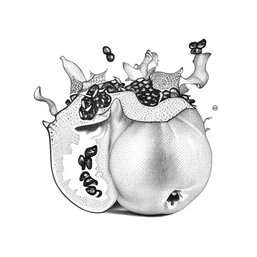 Pomegranate In Abstract Style