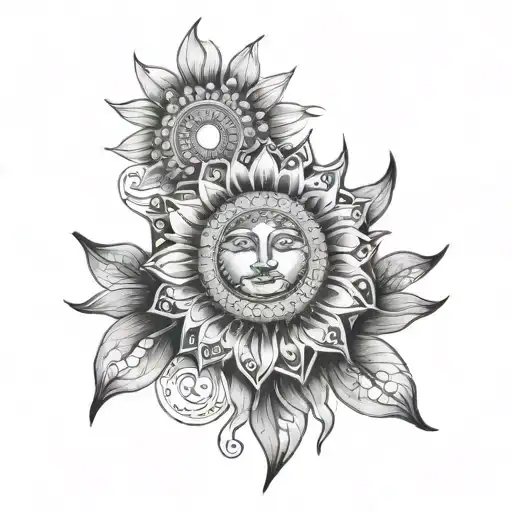 Half A Mandala And Half Of A Sun