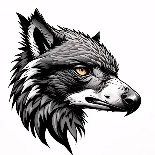 Hawk And Wolf Head
