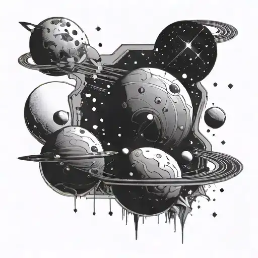 Astronomy And Space With Planets And Stars Around With The Constellation Of Orion