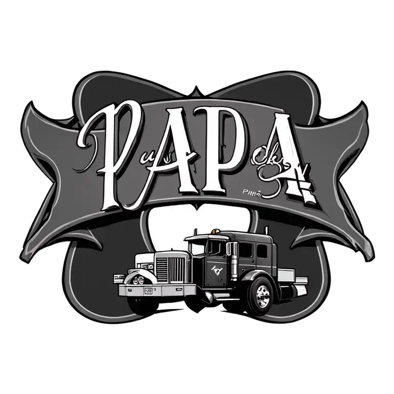 A Cross With A Peterbilt That Says Papa