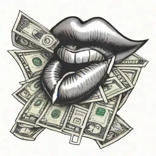 Ganster Lips Biting Money