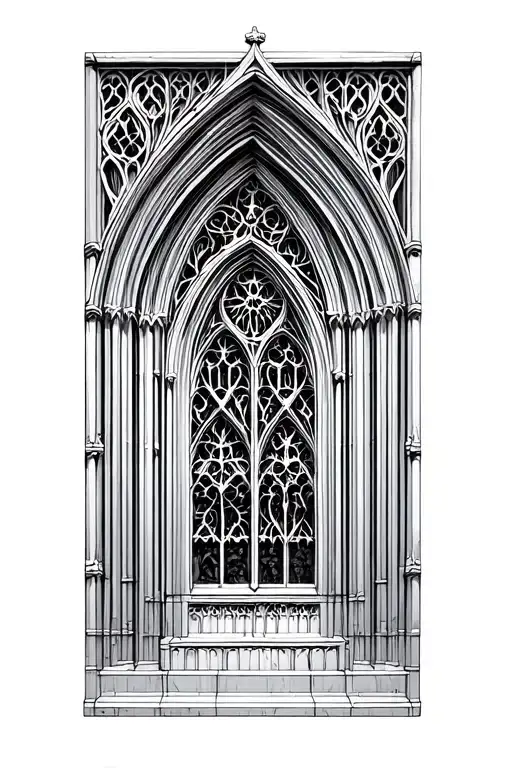 Gothic Cathedral Window Looking