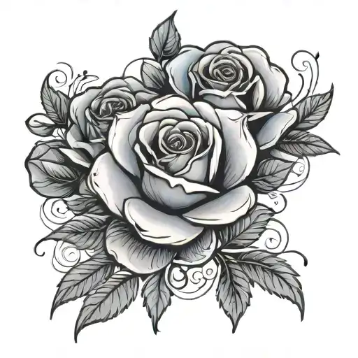 Blue Roses Intertwined With Date Written