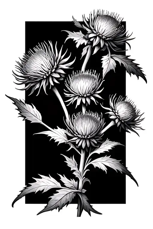 Scottish Thistle Flowers Wrapped