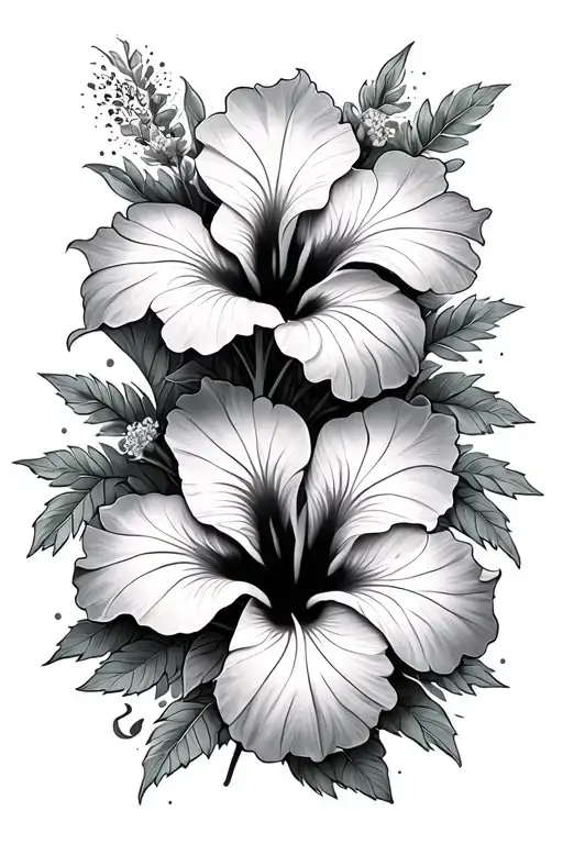 Hibiscus Flowers But The Petals Are Aztec Print