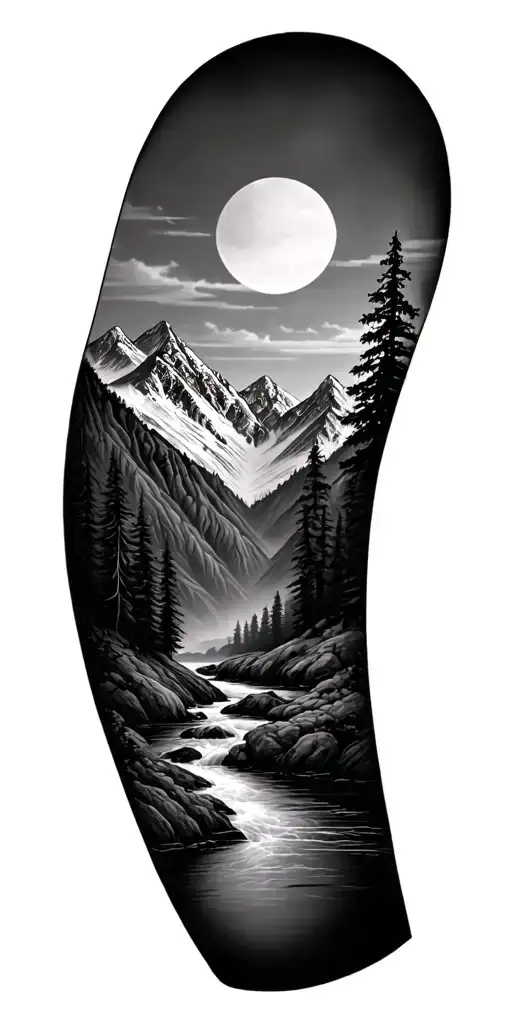 Realistic Mountain And River