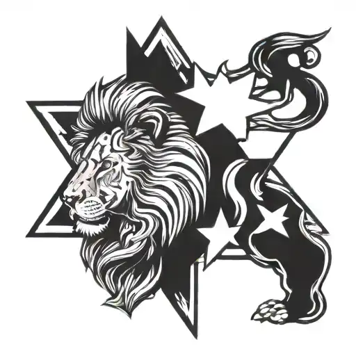 Lion Jewish Star Camouflaged