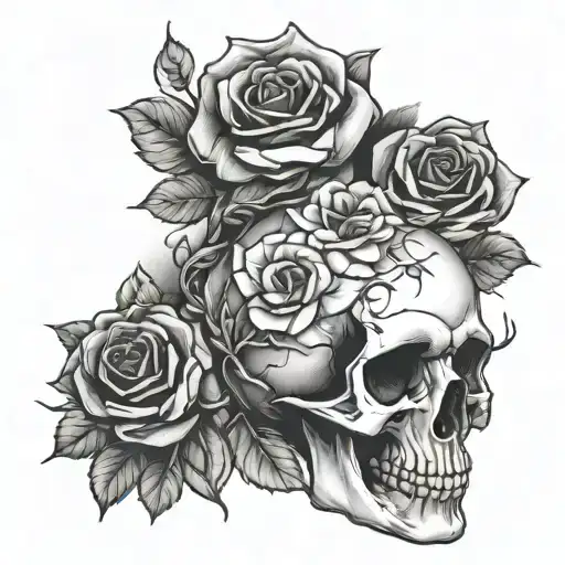 Skull And Roses Growing