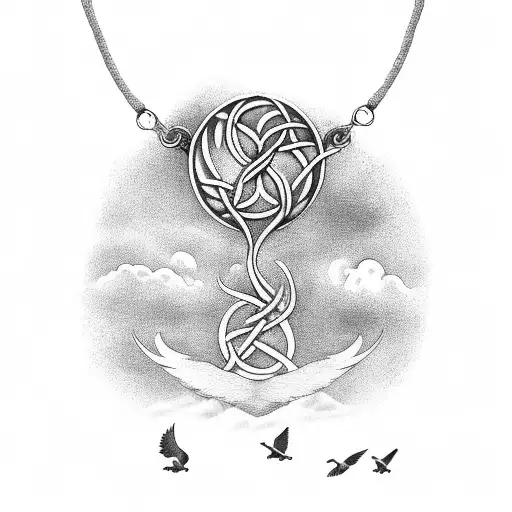 Yggdrasil Bracelet And Flying Ravens