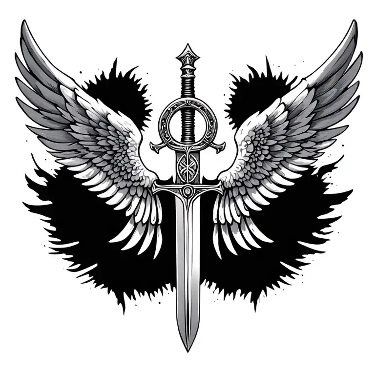 Gemini With Wings With Sword