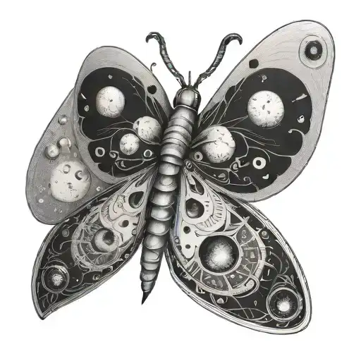 A Moth Which Has Moon Phases On The Wings