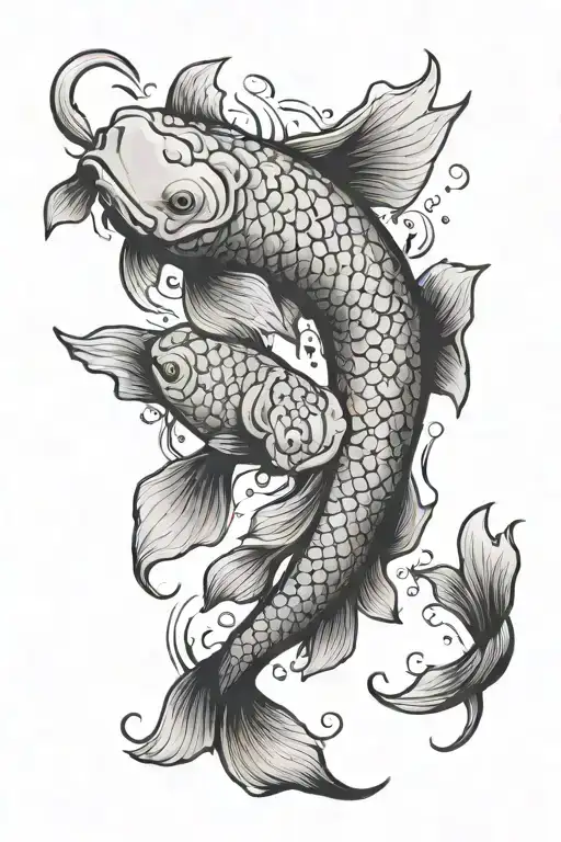 Concept Tattoo With Koi Fish