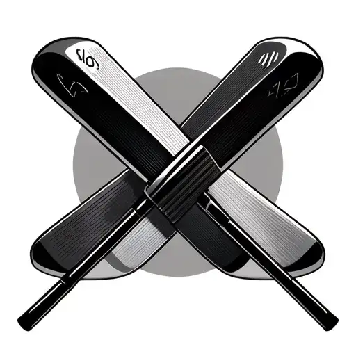 Golf Clubs In An X Formation Shaped Like