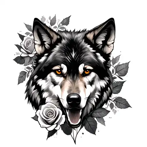 Wolf And Roses