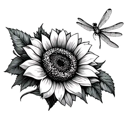 Sunflower Gardenia Dragonfly