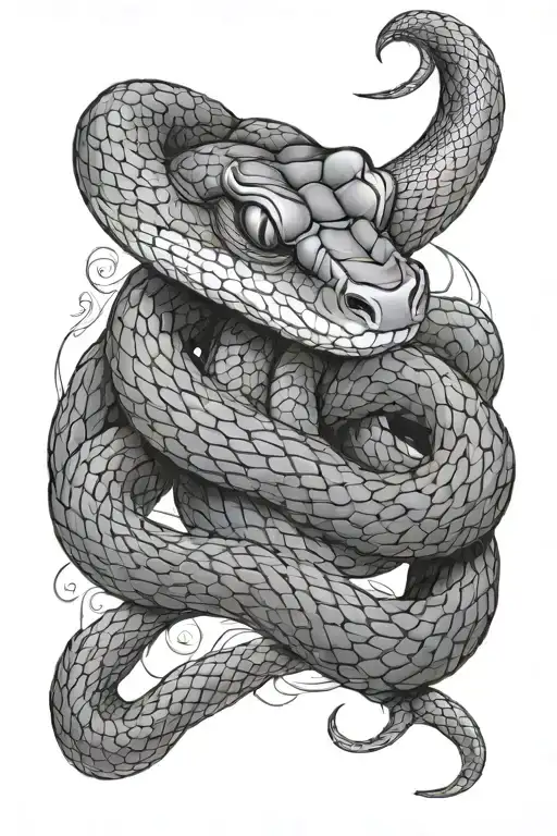 Snake Wrapped Around Forearm Tattoo Design Single Head Viper
