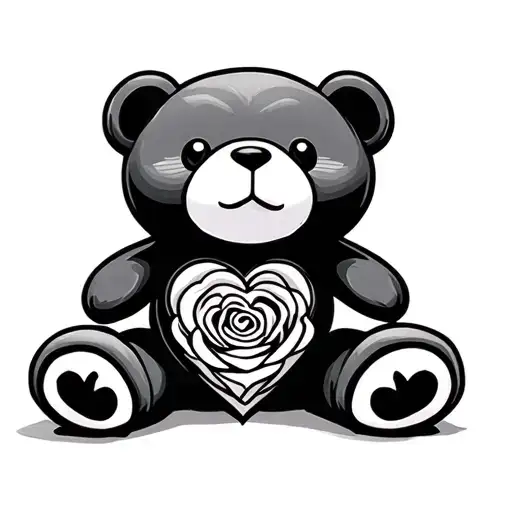 Heart Rose Toy Bear
