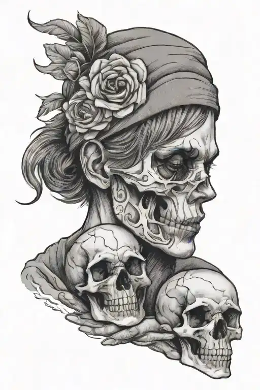 Caregiver Holding A Skull