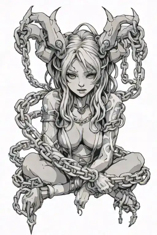 Hentai Demon Girl In Chains Wrapped