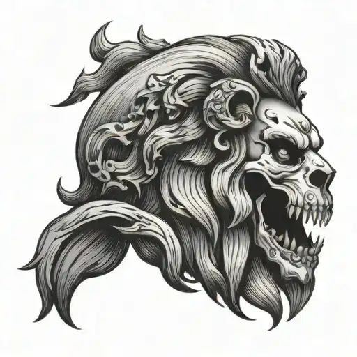 Skull And Lion
