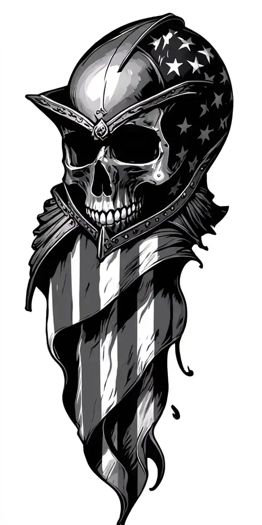 Skull Knight Helmet With American Flag