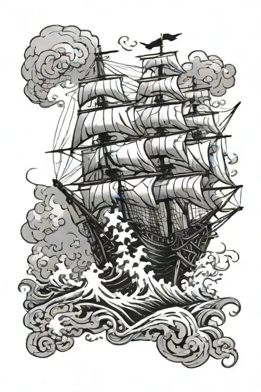 Pirate Ship Being Attacked