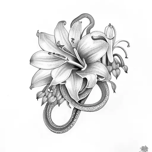 Snake With Lily Of The Valley Flower
