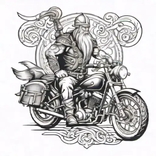 Male Biker Viking Tattoo Sweden