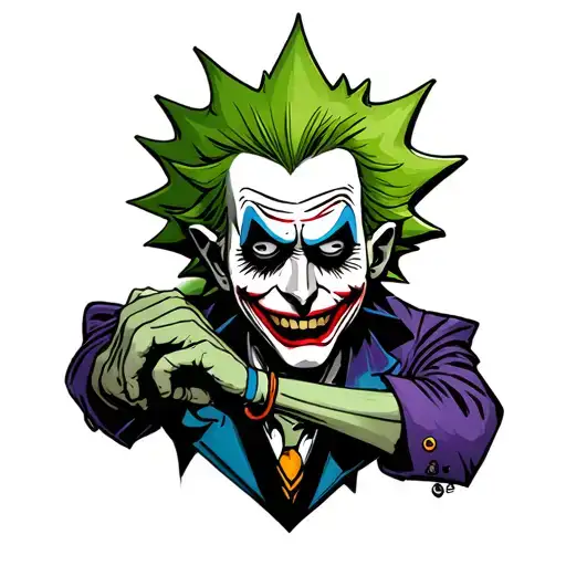 Rick And Morty Joker Tattoo Sleeve