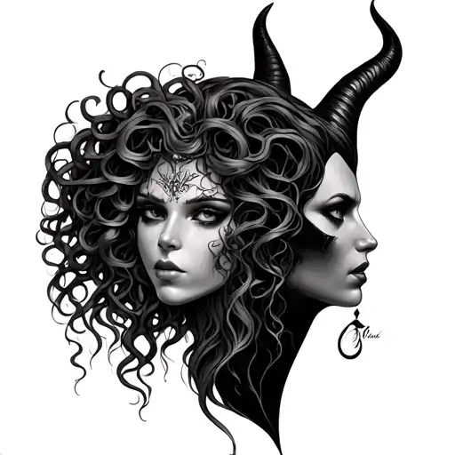Medusa And Maleficent Faceing Each Other