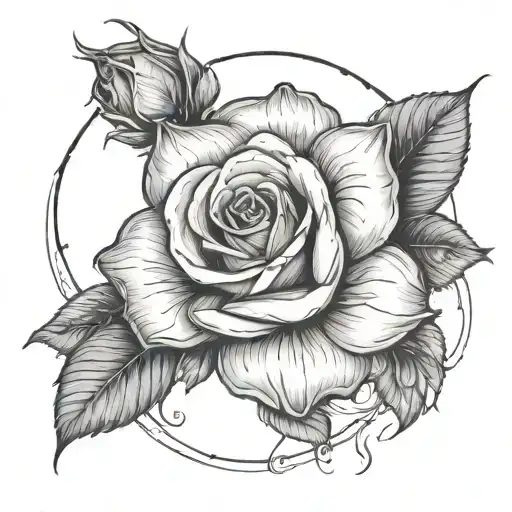 Name Written Inside Rose Surrounded By Saturns Rings