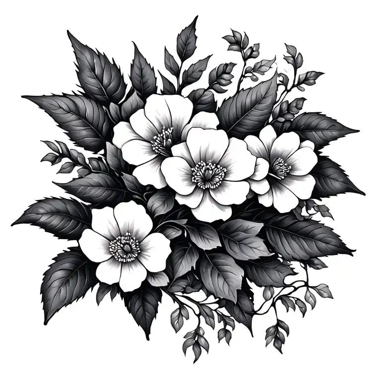 Vines And Flowers And Leaves