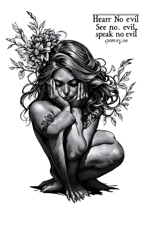 Hear No Evil See No Evil Speak No Evil Trad Tattoo Design Women Trad Design
