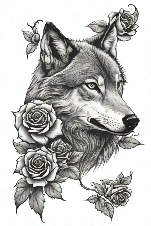 Wolf And Roses