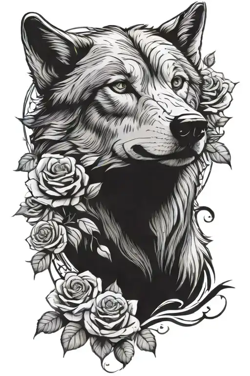 Wolf And Roses