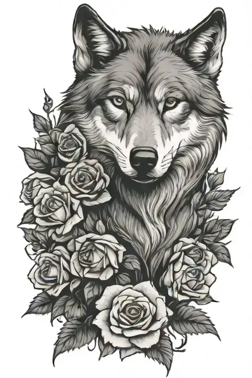 Wolf And Roses