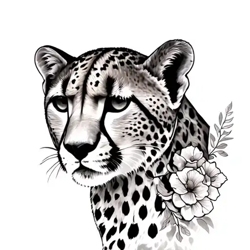 Cheetah With Floral