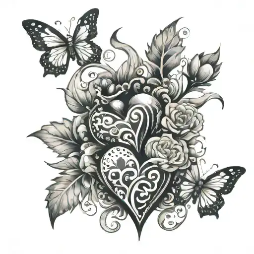 Scottish Thisttle And 3 Hearts Surrounded