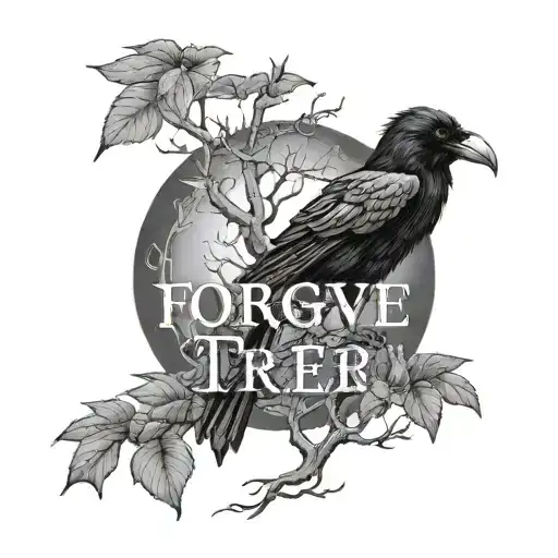 Poison Tree With A Raven Sitting So A Branch With A Text That Says Forgive What's Said In Fear