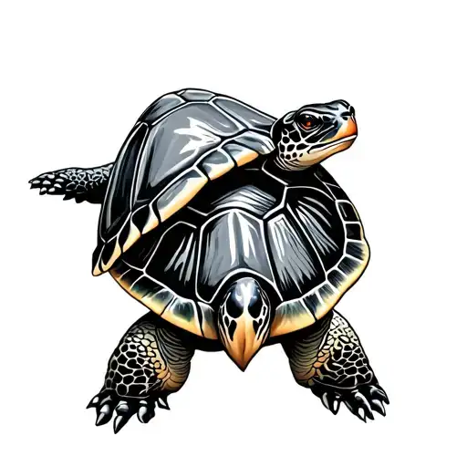 Turtle With Ivey Surounding